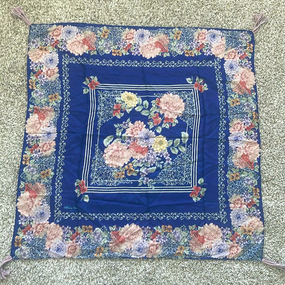 Johnny Was Silk Floral Scarf